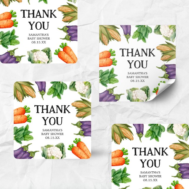 Farmers Market Locally Grown Baby Shower Square Square Sticker (Locally Grown Baby Shower Square Sticker)