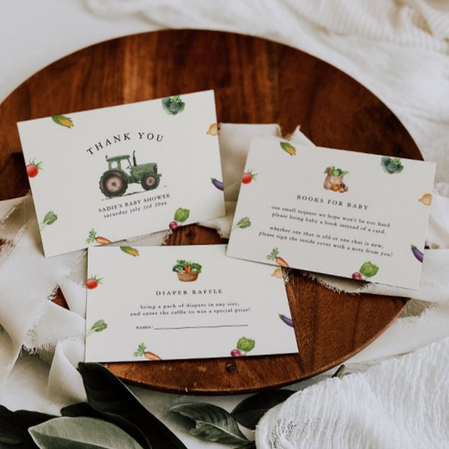 Farmers Market Locally Grown Baby Shower Thank You Card (Creator Uploaded)