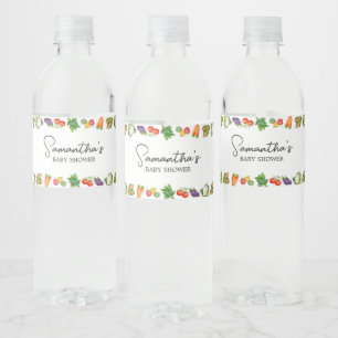 Farmers Market Locally Grown Baby Shower Water Bottle Label