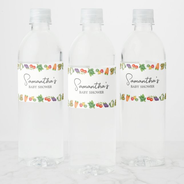 Farmers Market Locally Grown Baby Shower Water Bottle Label (Bottles)