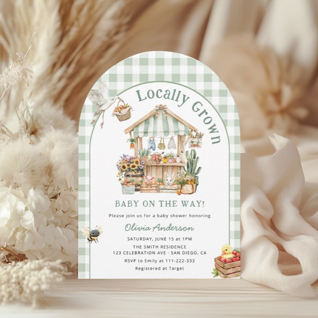 Farmers Market Locally Grown Boho Baby Shower Invitation (Creator Uploaded)