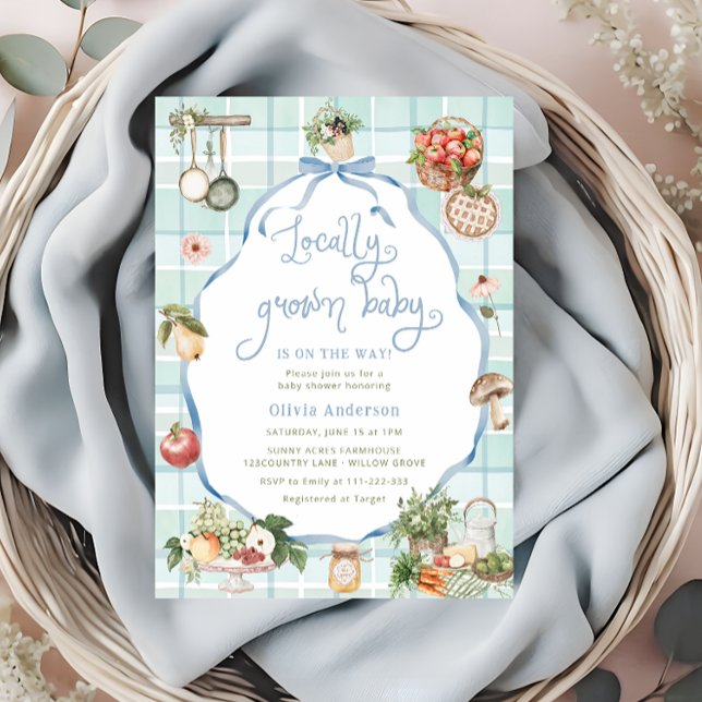 Farmers Market Locally Grown Boy Baby Shower Invitation (Creator Uploaded)