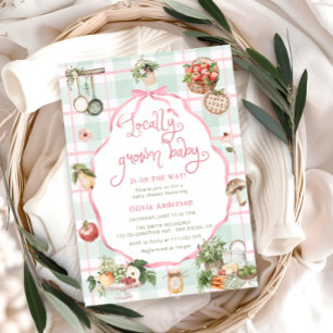 Farmers Market Locally Grown Girl Baby Shower Invitation