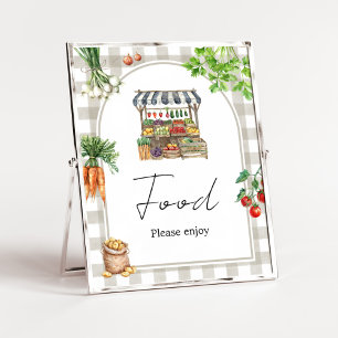 Farmers Market Locally Grown Shower Food Sign