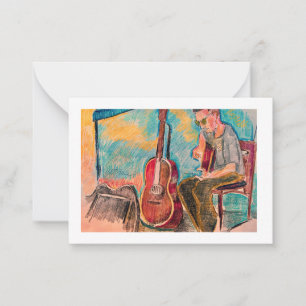 Farmer's Market Musician Note Cards