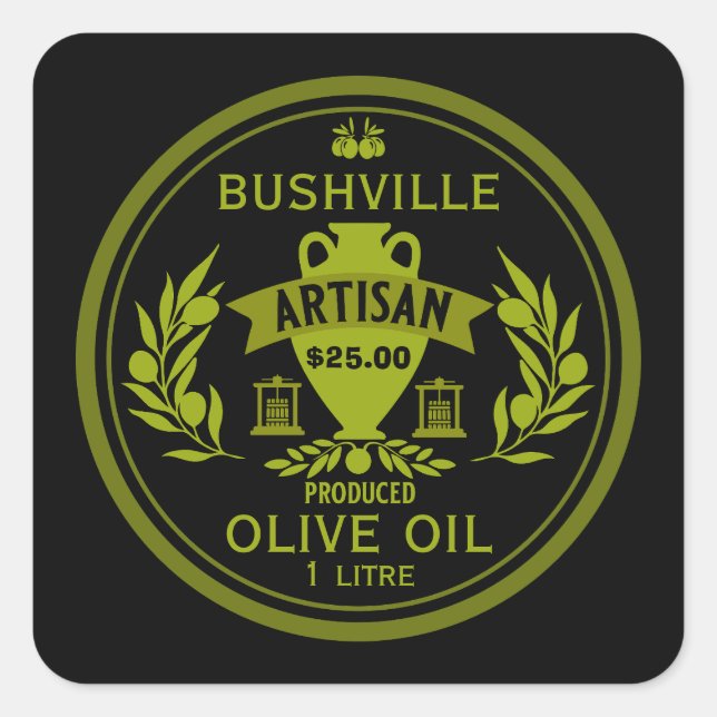Farmers Market Olive Oil Square Sticker (Front)