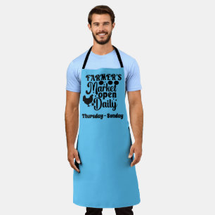 Farmers market open daily add Days colour  Apron