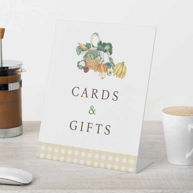 Farmers Market Party Cards and Gifts Pedestal Sign (In SItu)