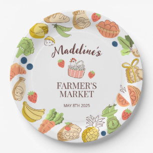 Farmer's Market Party Farm Fresh Produce Paper Plate