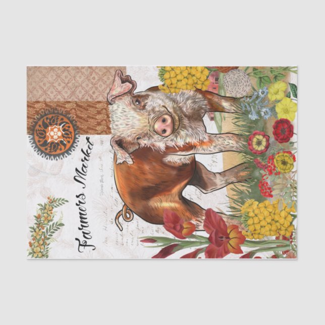Farmers Market Pig Tissue Paper (Front)