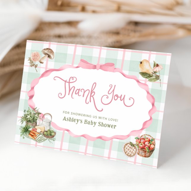 Farmers Market Pink Baby Shower Thank You Card (Creator Uploaded)