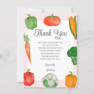 Farmers Market Pink Baby Shower Thank You Card