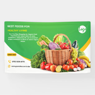 Farmers Market produce watercolor farm fresh small Banner