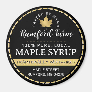 Farmer's Market Promotional Maple Syrup Gold Leaf  Magnet