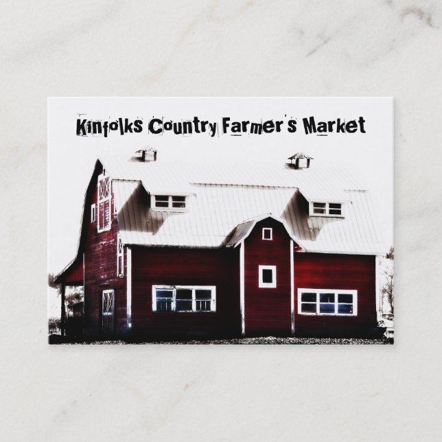 Farmer's Market Red Country Barn Business Card (Front)
