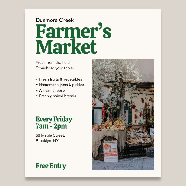 Farmers Market Retro Editorial Photo Flyer (Creator Uploaded)