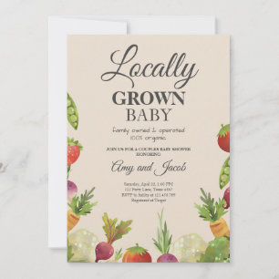 Farmers Market Rustic Pastel Baby Shower Invitation