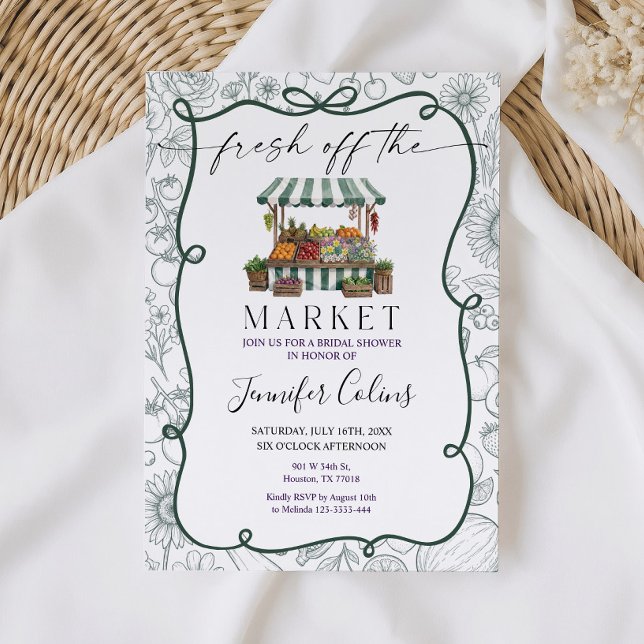 Farmers Market Sage Green Bridal Shower  Invitation (Creator Uploaded)