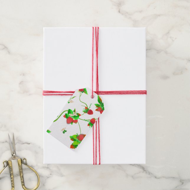 Farmer's Market Strawberry Gift Tag (With Twine)