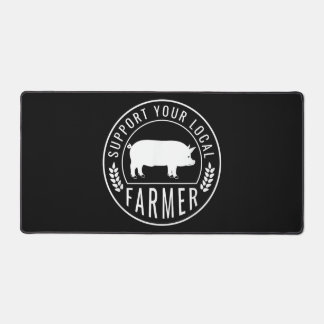 Farmers Market Support Your Local Pig Farmer Ranch Desk Mat
