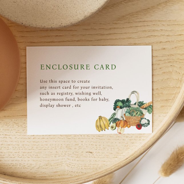 Farmers Market Theme Bridal Shower Custom  Enclosure Card (Creator Uploaded)