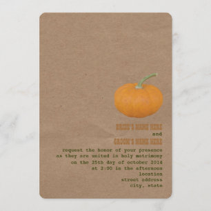 Farmer's Market Theme Wedding Invite Pumpkin