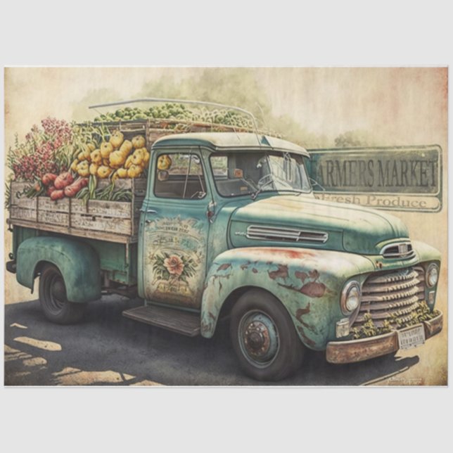 Farmers Market Truck  Tissue Paper (Front)
