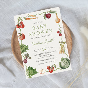 Farmers Market Vegetable Baby Shower Invitation