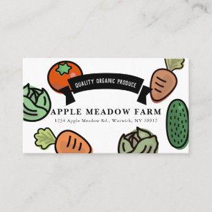 Farmers Market Vegetable Farm White Business Card