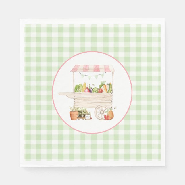 Farmers Market Vegetable Stand Birthday Napkin (Front)