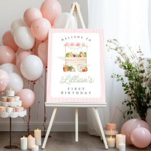 Farmers Market Vegetable Stand Birthday Welcome Poster