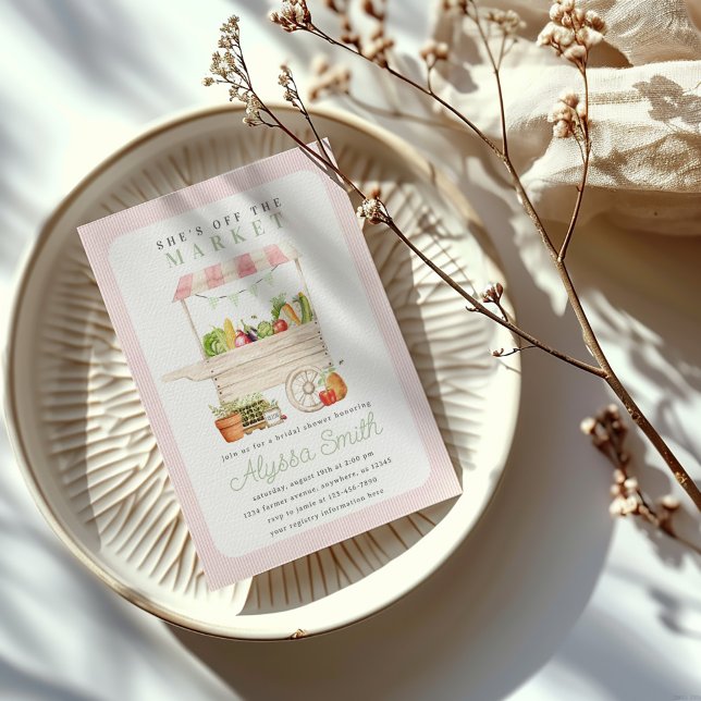 Farmers Market Vegetable Stand Bridal Shower Invitation (Creator Uploaded)