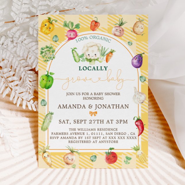 Farmers Market Vegetables Baby Shower Invitation (Creator Uploaded)