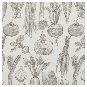farmer's market vegetables tea strong white fabric