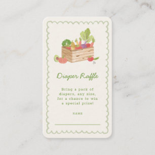 Farmer's Market Veggies Diaper Raffle Ticket Enclosure Card