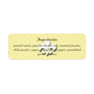 Farmer's Market Vendor Ingredients Label
