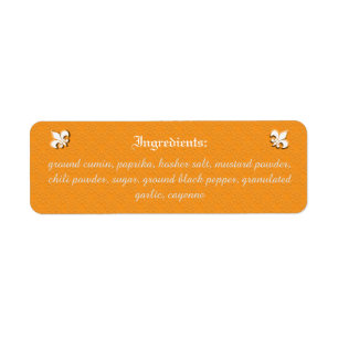 Farmer's Market Vendor Ingredients Label