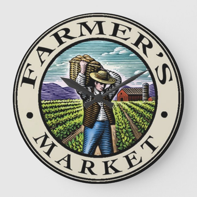 Farmers Market Wall Clock (Front)