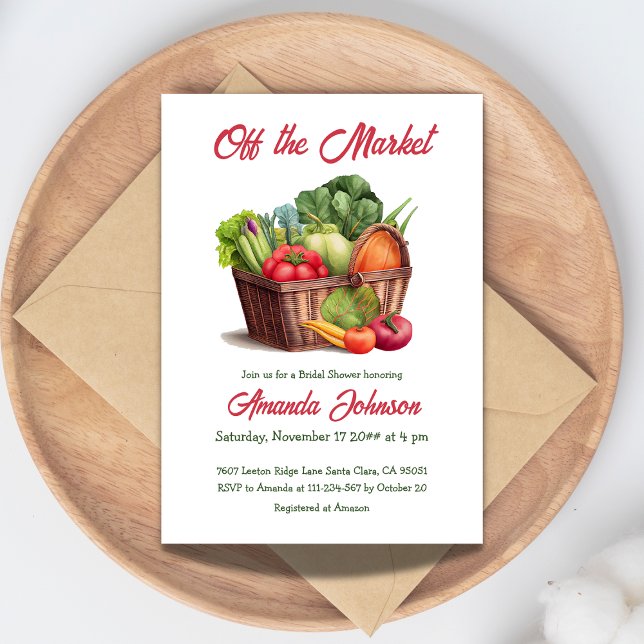 Farmer's Off the Market Fresh Basket Bridal Shower Invitation (Creator Uploaded)