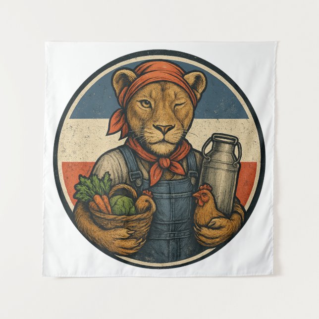 Farmers' protest – Farmer woman with Pride and Str Tapestry (Front)