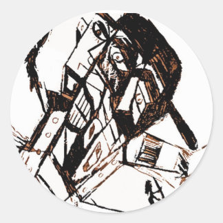 FARMERS RETREAT white Classic Round Sticker