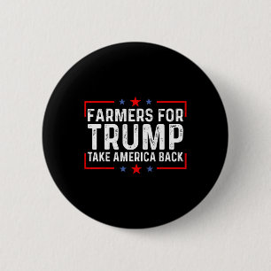 Farmers Tees - Farmers For Trump Take America Back 6 Cm Round Badge
