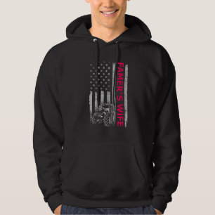 Farmer's Wife Life Farm Tractor American USA Flag  Hoodie