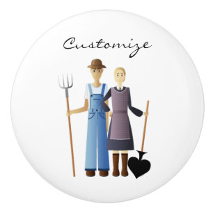 Farmer's Wife Queen of Spades Thunder_Cove Ceramic Knob
