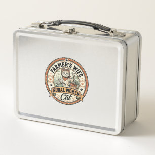 Farmer's Wife Rural Women Cat Farmer's Wife Rural  Metal Lunch Box