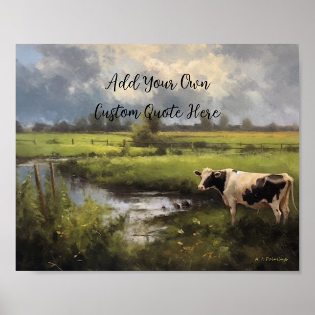 Farmhouse Aesthetic Pasture Customisable Quote  Poster (Front)