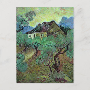 Farmhouse Among Olive Trees Van Gogh Fine Art Postcard