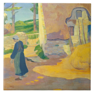 Farmhouse at Le Pouldu, 1890 (oil on canvas) Tile