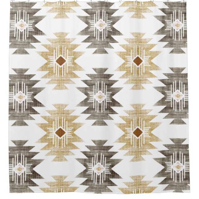 Farmhouse Aztec Shower Curtain (Front)