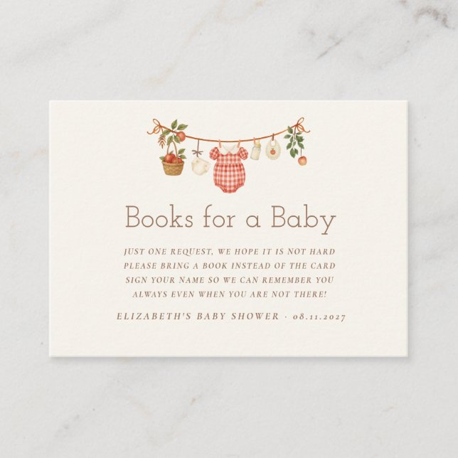 Farmhouse Baby Clothesline Enclosure Card (Front)